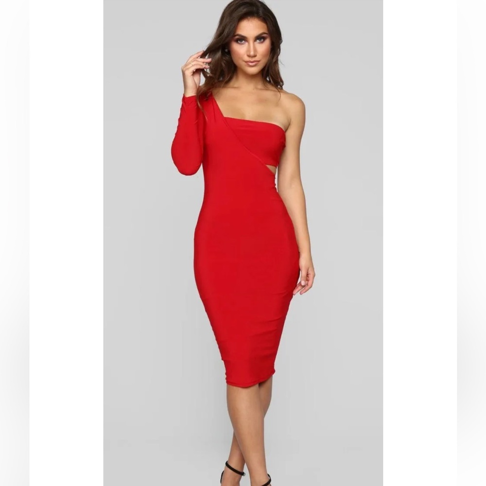 Two piece red dress